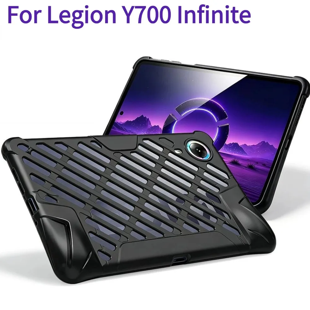TPU Protective Case For Legion Y700 Infinite Gaming Tablet Heat Dissipation Hollow Cutout Ergonomic Grip Shockproof Cover