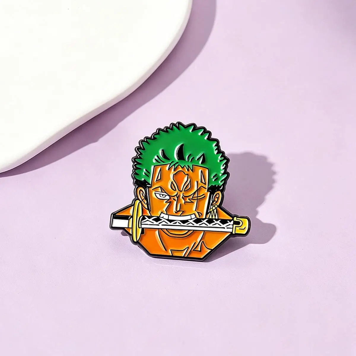 Anime Character Zoro Enamel Brooch Cartoon Funny Backpack Lapel Metal Badge Cosplay Clothing Jewelry Accessories Gift For Friend