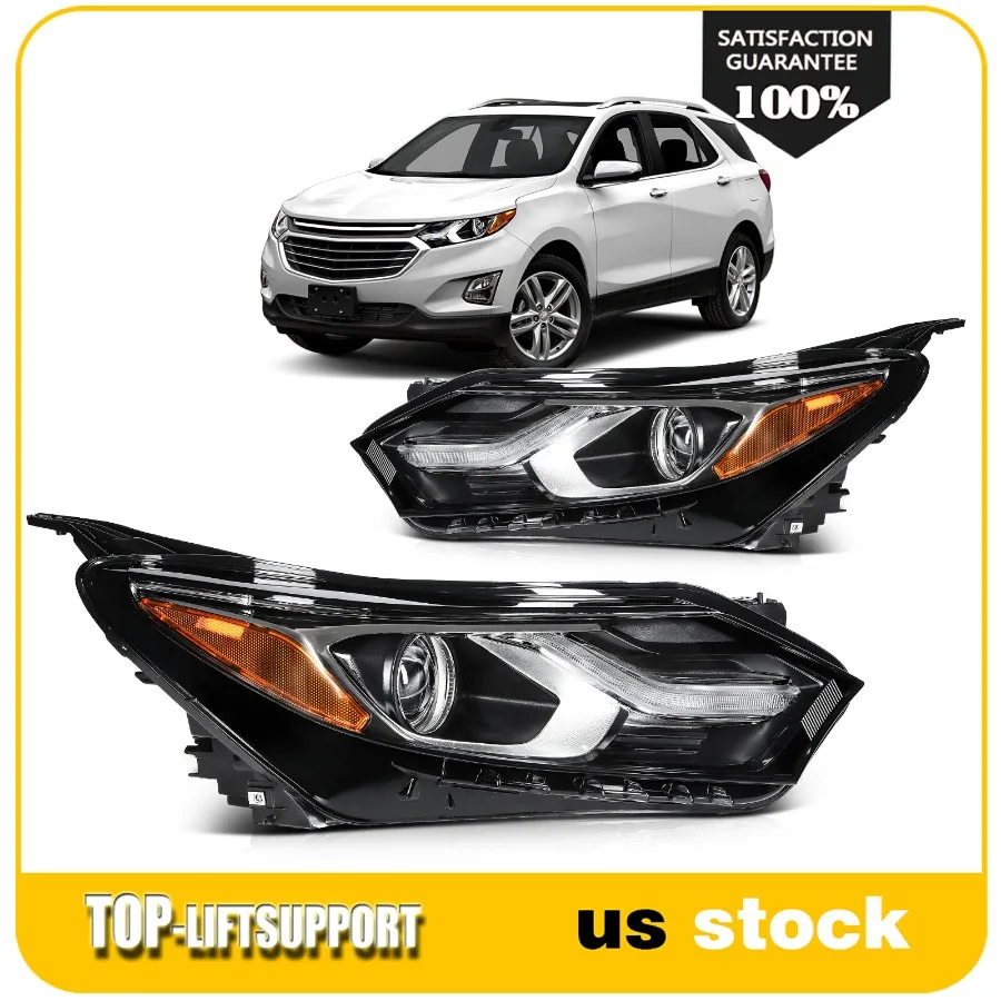 Scheinwerferbaugruppe mit LED-Tagfahrlichtprojektor für Chevy EquBlack-Gehäuse 2018–2020