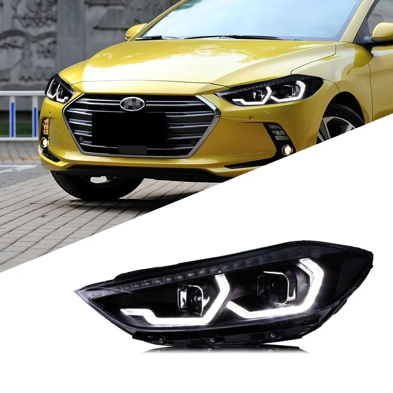 

Suitable for 16-19 lead headlight assembly modified LED daytime running light running water turn signal double lens xenon