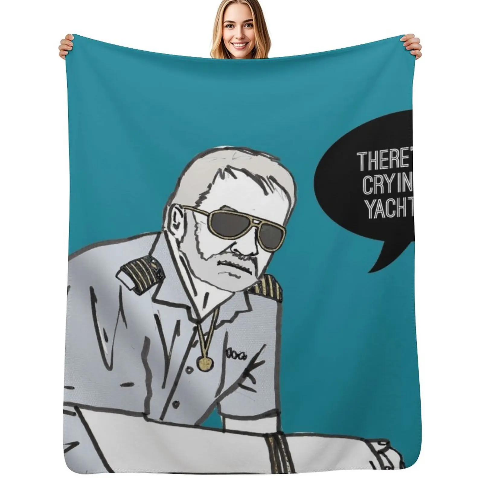 

No Crying in Yachting Throw Blanket Hairy Thins Vintage Luxury Designer Blankets
