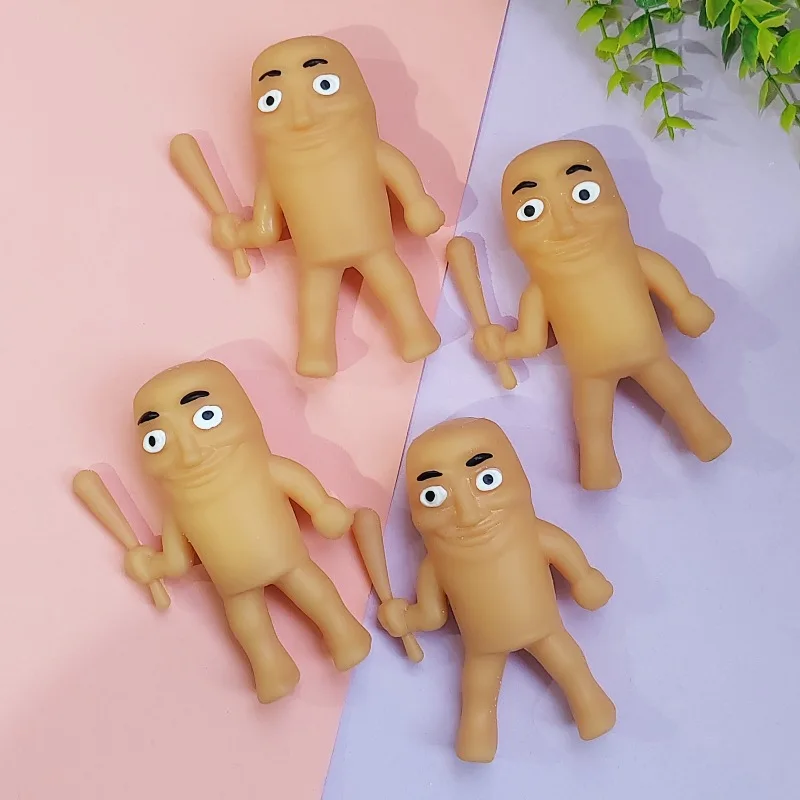 1/3/5Pcs Tung Tungtung Sahar Squeeze Toys Collectible Viral Brainrot Fidget Toy Wooden Stick Man Anti Stress Reliever Toys Figet