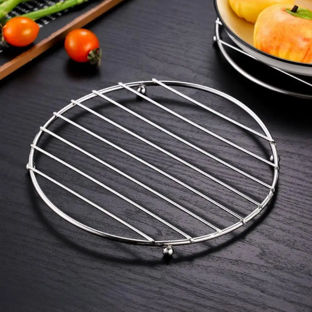 Thickened Stainless Steel Trivet with Non-Slip Feet Heat-Resistant Pot Mat for Hot Dishes Pans Bowls Rust-Proof Essential Kitche