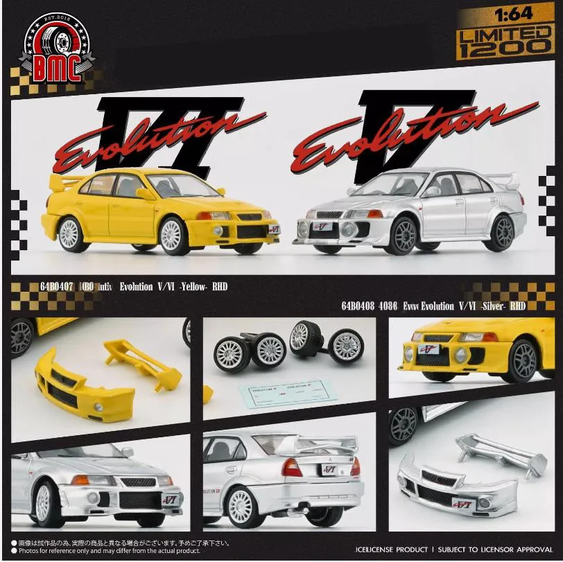 

New BMC 1:64 Lancer EVO V / VI Diecast Alloy Toy Cars By BM Creations Simulation Model For Collection gift
