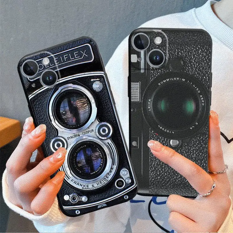 Vintage Cameras Phone Case for Apple iPhone 15 Pro Max 1413 11 Pro 12 Mini SE X XS Max XR 78 Plus Soft Cases Cover