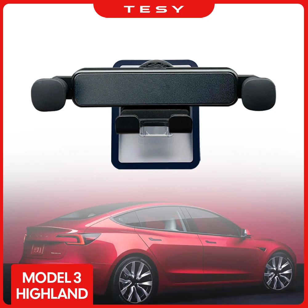 Suporte do telefone celular do carro para Tesla, novo modelo 3, suporte de gravidade, suporte de ventilação, saída de ar, snap-in, madeira, 2021