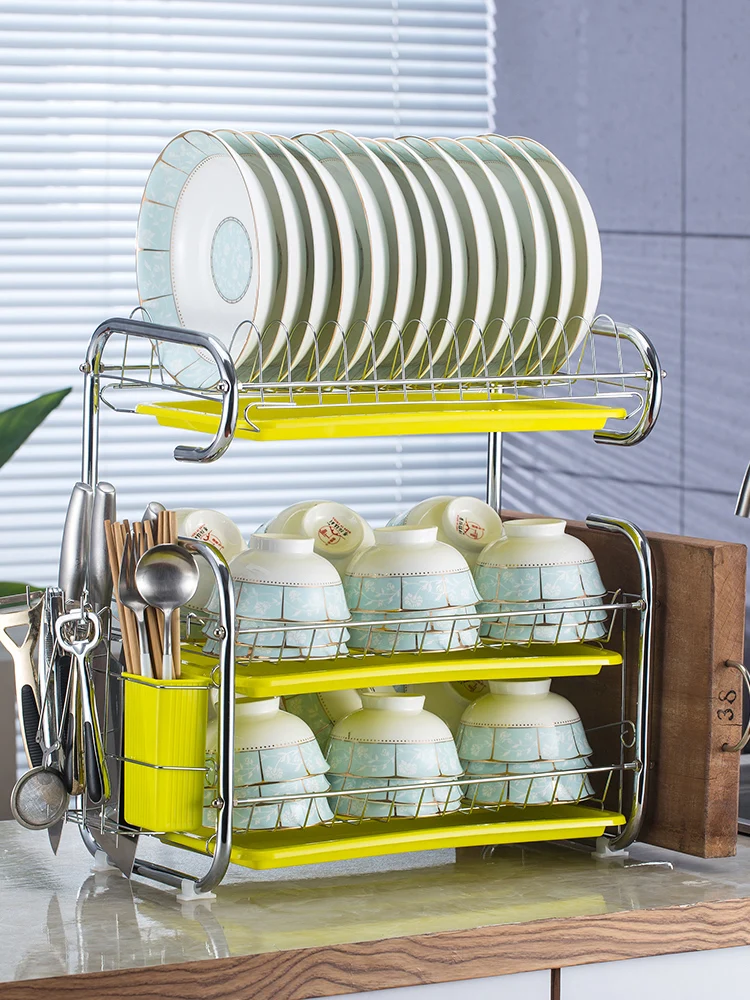 Kitchen Storage Rack Supplies Tableware Storage Box Plate Bowl Storage Rack Knife Rack Cupboard Dish Draining Bowl Rack Kitchen