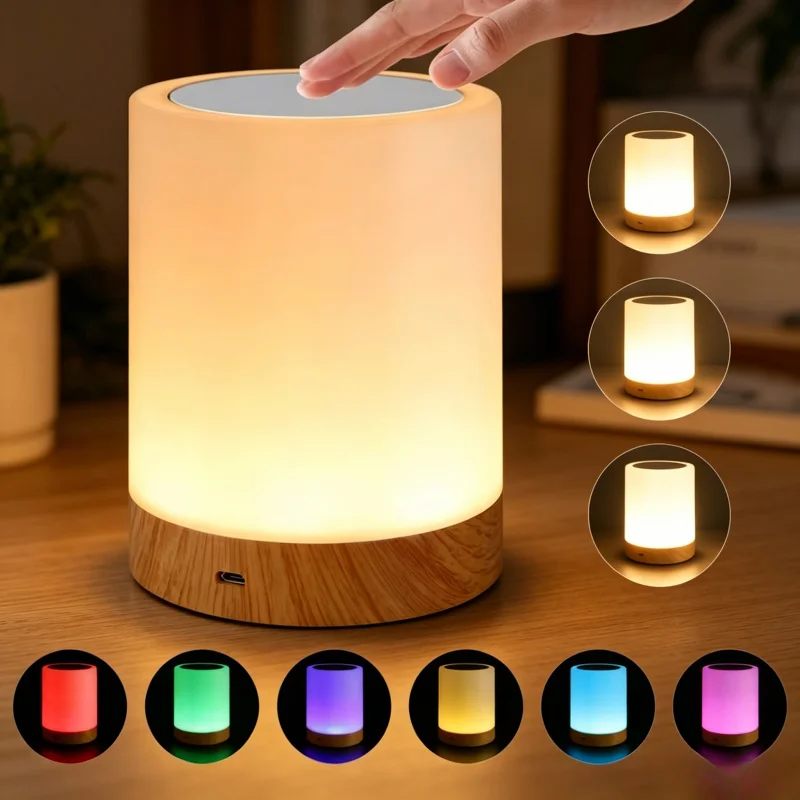 

Touch Night Light Color Changing Dimmable USB Charging Table Lamp Bedroom Bedside Ambient Light Color Changing Touch