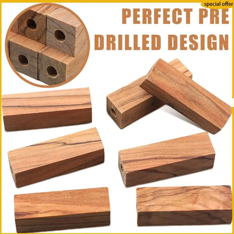 

A50I 20 Pcs Pre Drilled 7Mm Wood Pen Blanks For Woodturning Pen Turning Kit For Pen Making Supplies DIY Crafts