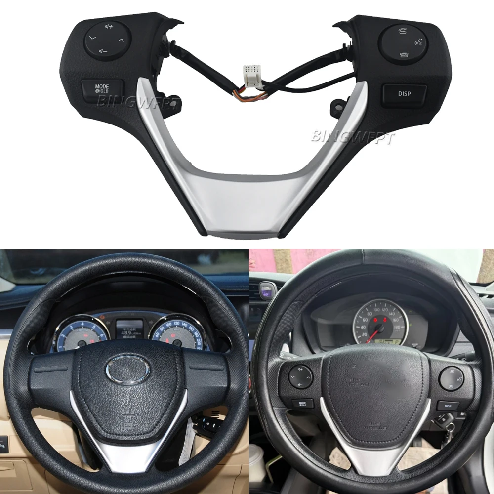 1Set With Cable Steering Wheel Button For Toyota Corolla Fielder Axio 2014-2018 Telephone Audio Volume Multimedia Control Switch view 5