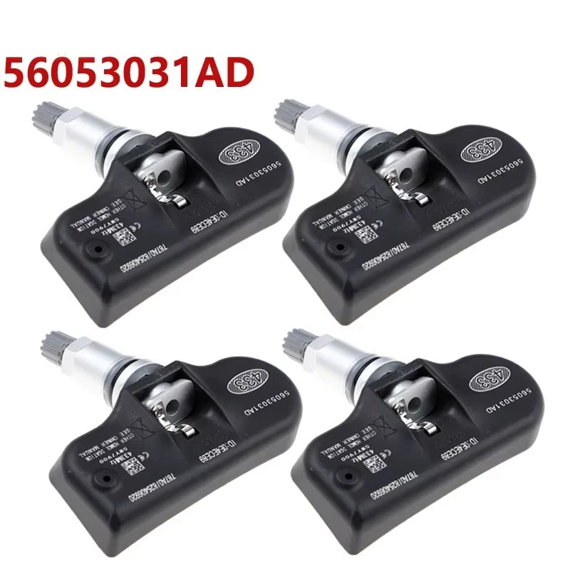 4PCS 56053031AD TPMS Sensore di monitoraggio della pressione dei pneumatici 433MHZ per Chrysler 300C Sebring Dodge Charger Jeep 56053031AC 68078768AA