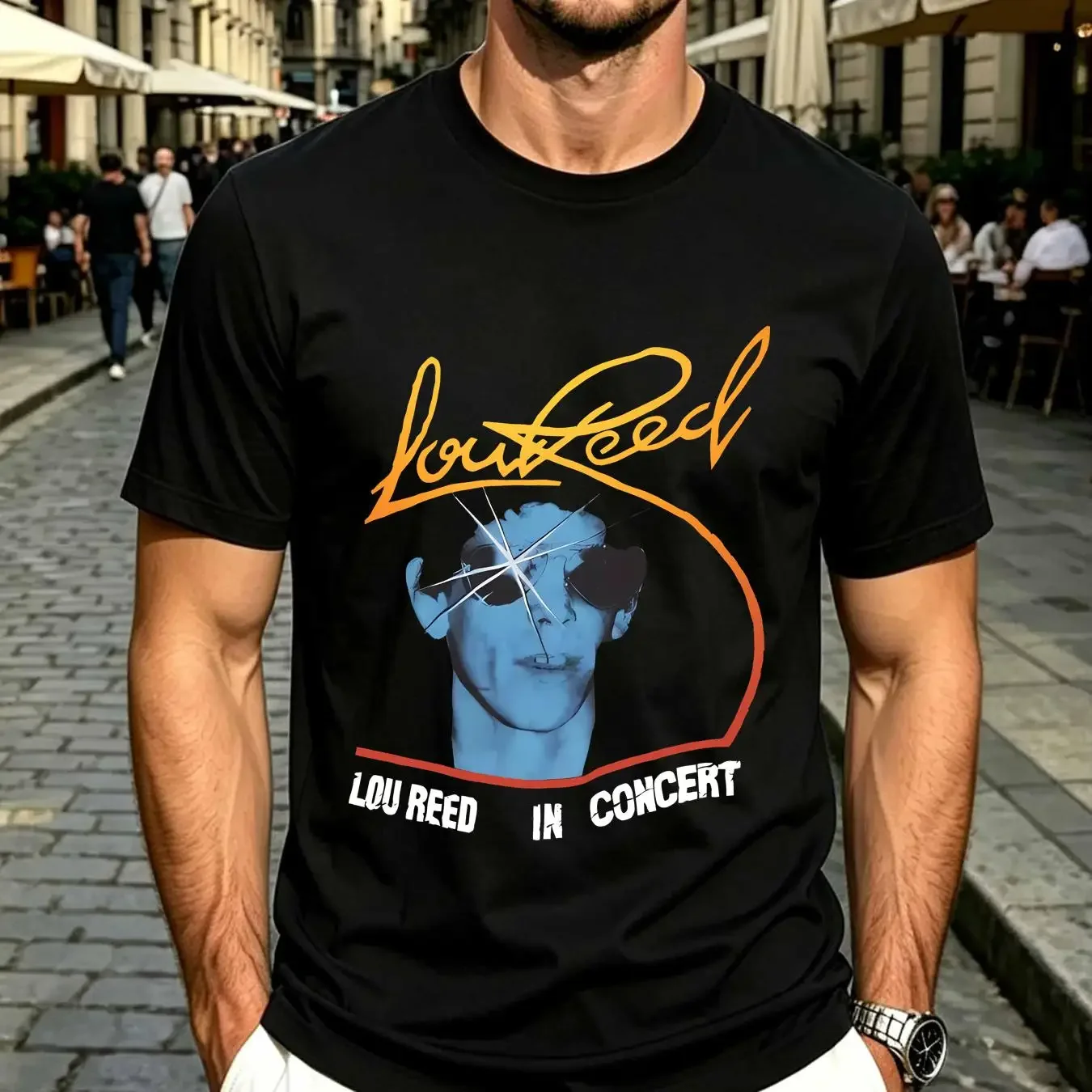 washed T Shirt Vintage Lou Reed In Concert Classic Black Size S 234XL CC1089 vintage Washed Casual streetwear