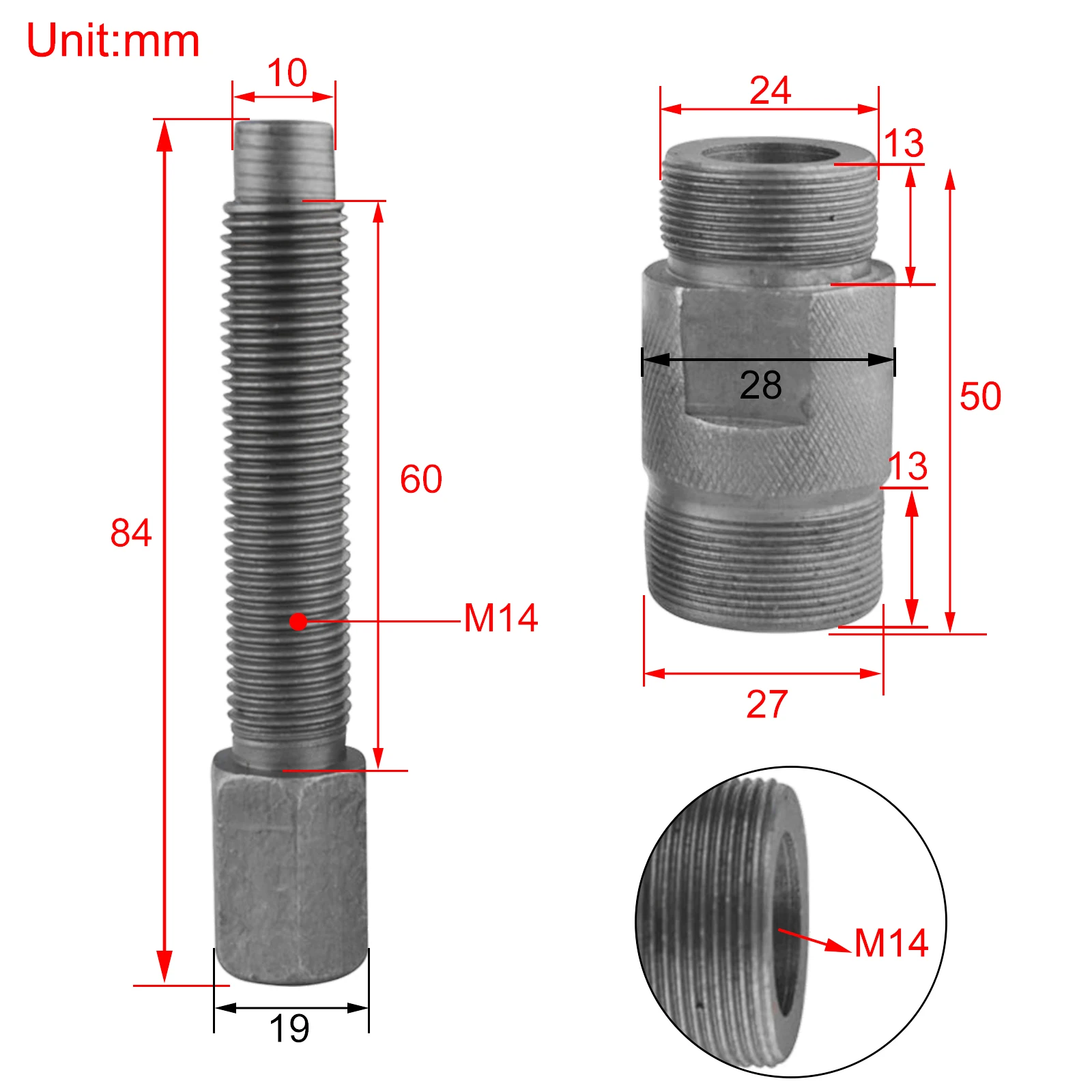 Engine Magneto Flywheel Puller 24mm & 27mm Double-head for Suzuki Honda Yamaha GY6 50CC 125CC 150CC Bike Motorcycle Repair Tool