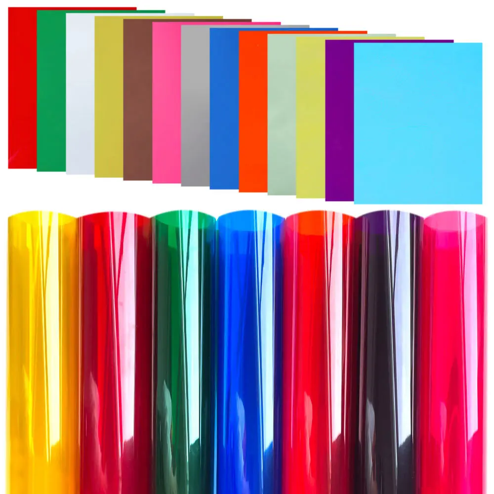 7.8in x 11.8in 13 Sheets Bundle Window Film Heat Control Anti UV Colorful Glass Tint Transparent DIY For Home Glass Decoration