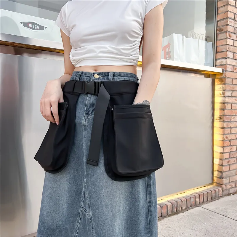 Wear-resistant Oxford cloth multi-pocket men's waist bag multi-function outdoor cycling travel large capacity women's apron bag