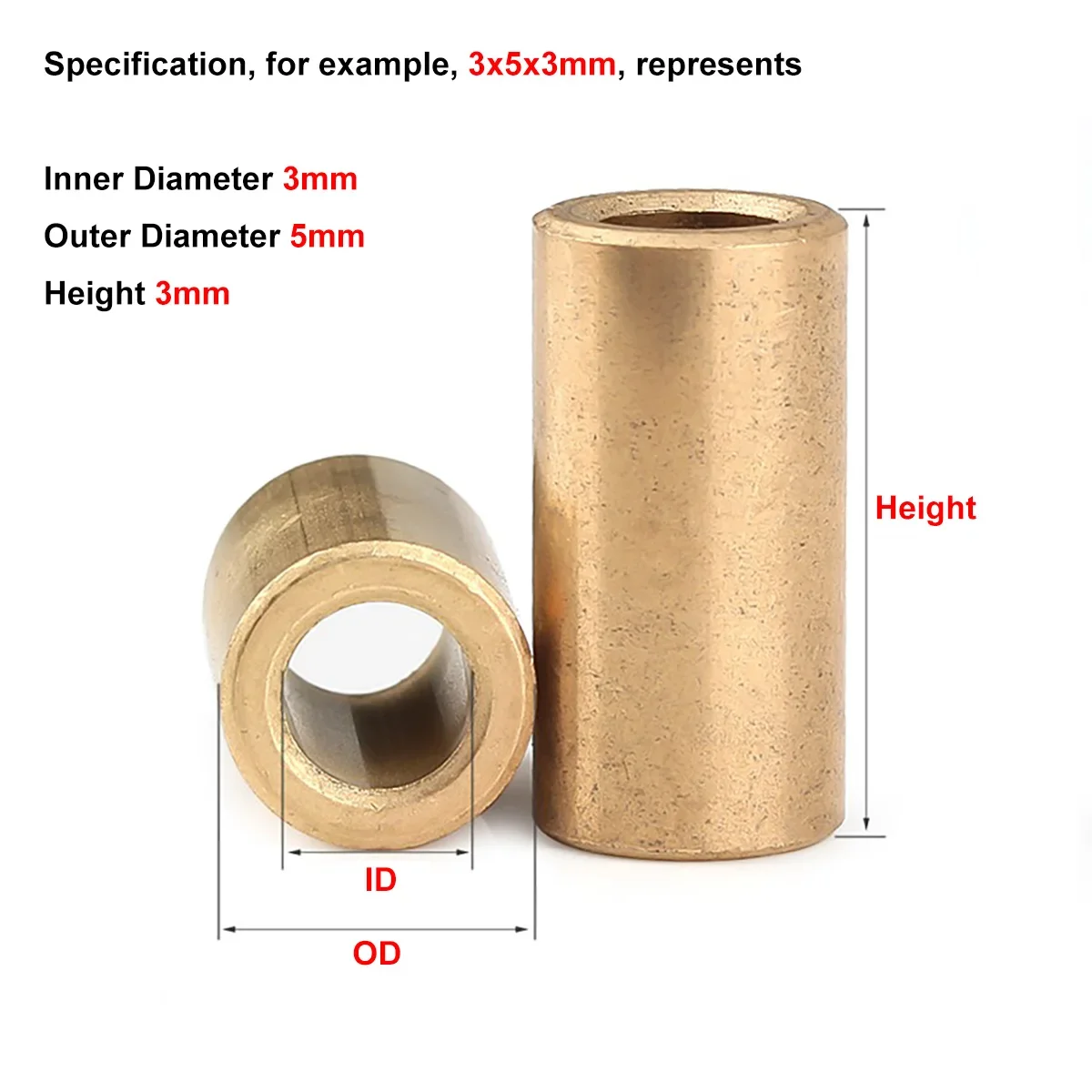 Powder Metallurgy Oil Bearing Copper Brass Sleeve Bearing Sleeve Base Bushing M3-M60