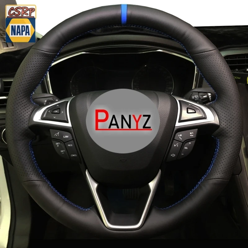 Car Steering Wheel Cover For Ford Mondeo 2014-2020 Edge Galaxy S-Max 2015 2016 2017 2018-2020 hand sew DIY Artificial Leather