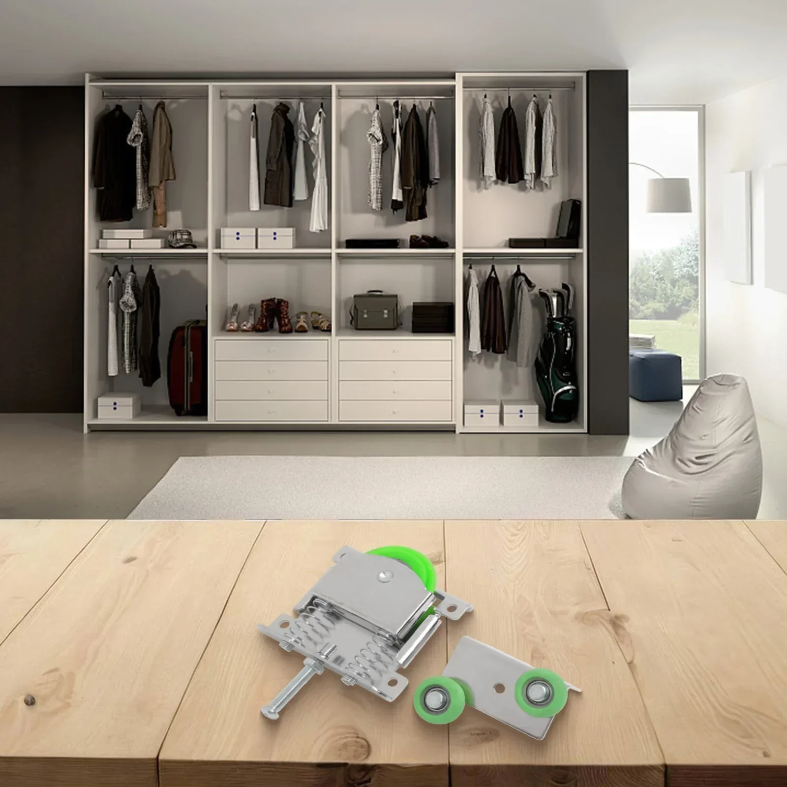 

DIY Home Improvement Sliding Door Wheel Adjustable Wardrobe Sliding Wheel Furniture Accessory Nylon Pulley Design