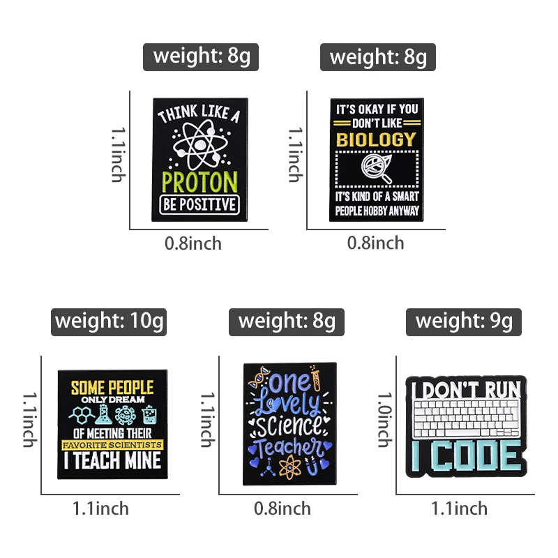 Program naukowy broszka z kolekcją kodów emaliowane szpilki kreatywny Element chemiczny Symbol broszki plecak przypinka do klapy biżuteria