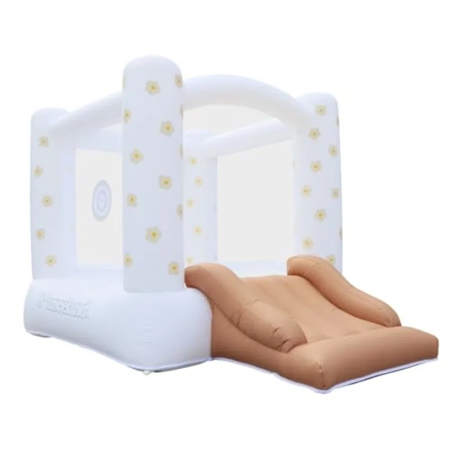 

in Bloom Playland Bounce House, 8.5 ft L x 7 ft W x 6.5 ft H, Neutral Floral Bounce House with Slide, UL Blower Included, Trend