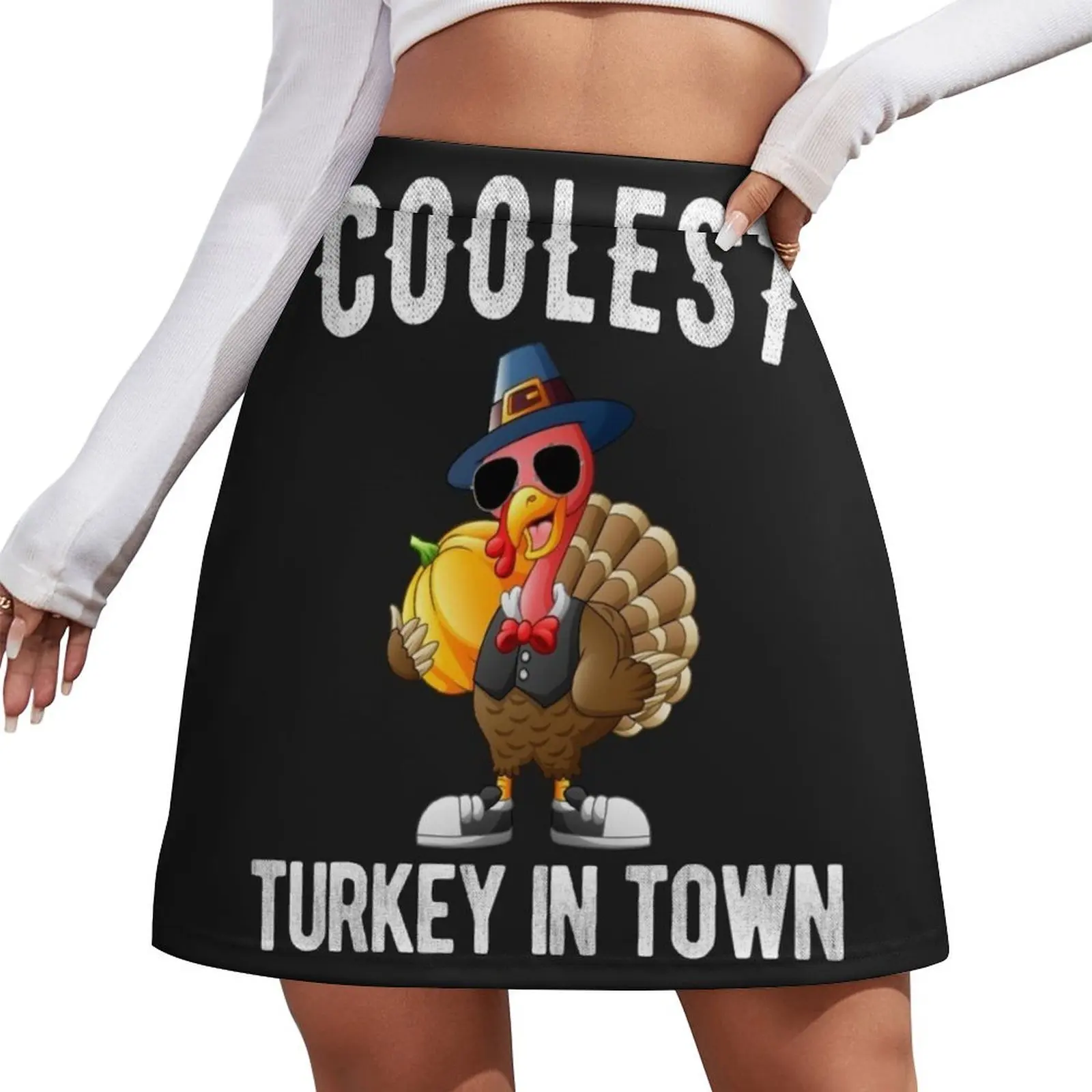 

Thanksgiving Coolest Turkey In Town Mini Skirt Woman skirt Women's skirts School uniform
