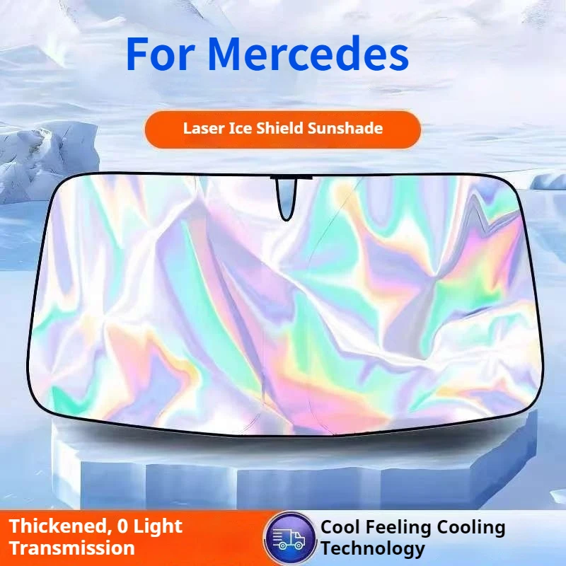 For Mercedes C E S GLC GLE GLB G-Class V-Class CLA Car Windshield Sunshade Cover Folding UV Sun Protection Interior Accessories