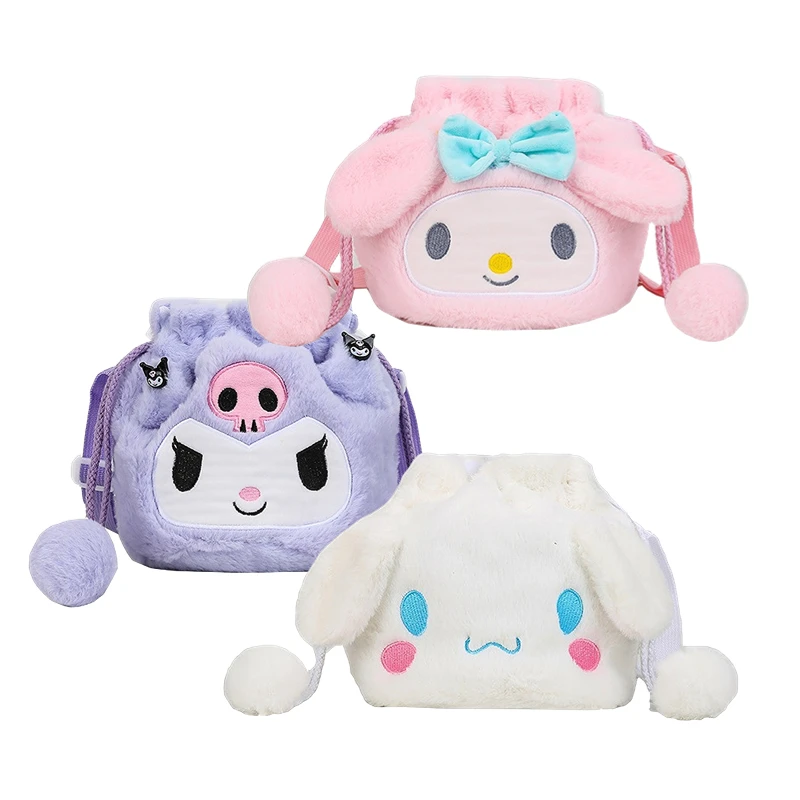 

Sanrio Plush Bag Mobile Phone Bag My Melody Kuromi Cinnamoroll Plush Bags Kawaii Cartoon Birthday Plushies For Girls Gifts