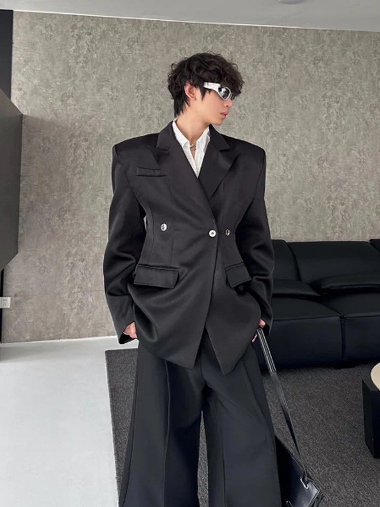 

Пиджак Slim Fit с подплечниками, однотонный, на одной пуговице, повседневный, молодежный, из полиэстера, с длинными рукавами, стандартной длины