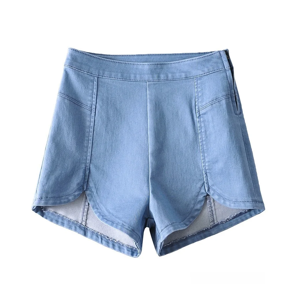 Retro American High Waist Elastic Denim orts Women's Slimming Butt Sexy Splicing Super ort Hot Pants Cotton Stretch Fabric
