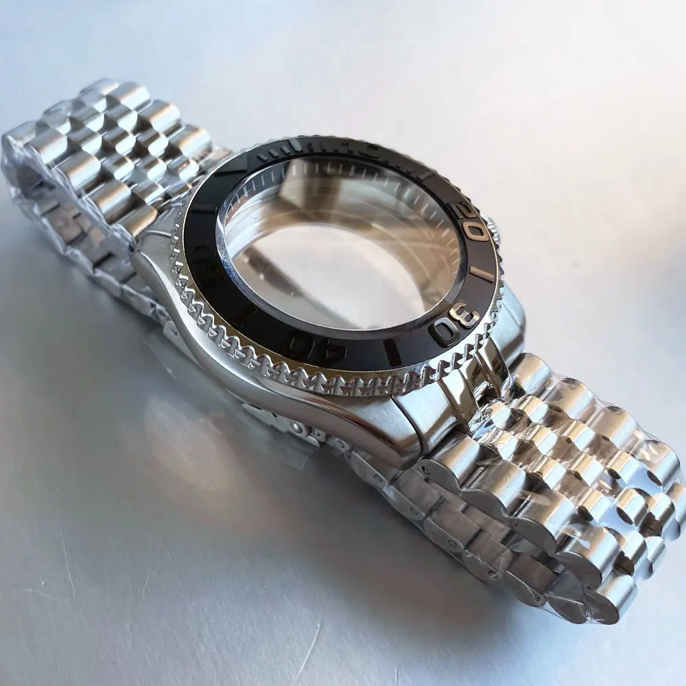 Obudowa zegarka do nurkowania 41mm SKX007, bransoleta, szkło szafirowe bomba, wodoszczelność 200m, przezroczysty dekiel, koronka 3.8, pasuje do mechanizmów NH35 NH36