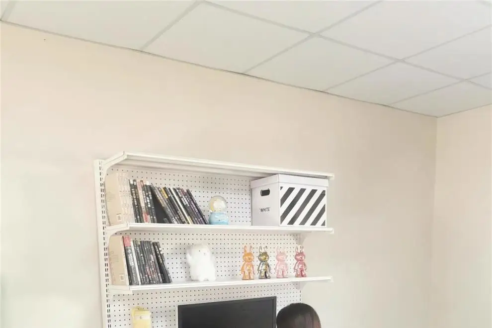 مكتب الكمبيوتر فتاة الإنترنت المشاهير مزيج ثقب رف الكتب تخزين مكتب الهبوط الطالب