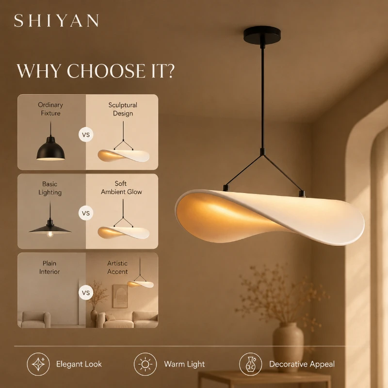 MAISU Tyvek Japanese Wabi Sabi Silk Pendant Light LED Nordic Minimalist Chandelier for Living Dining Room Bedroom Home Decor view 2