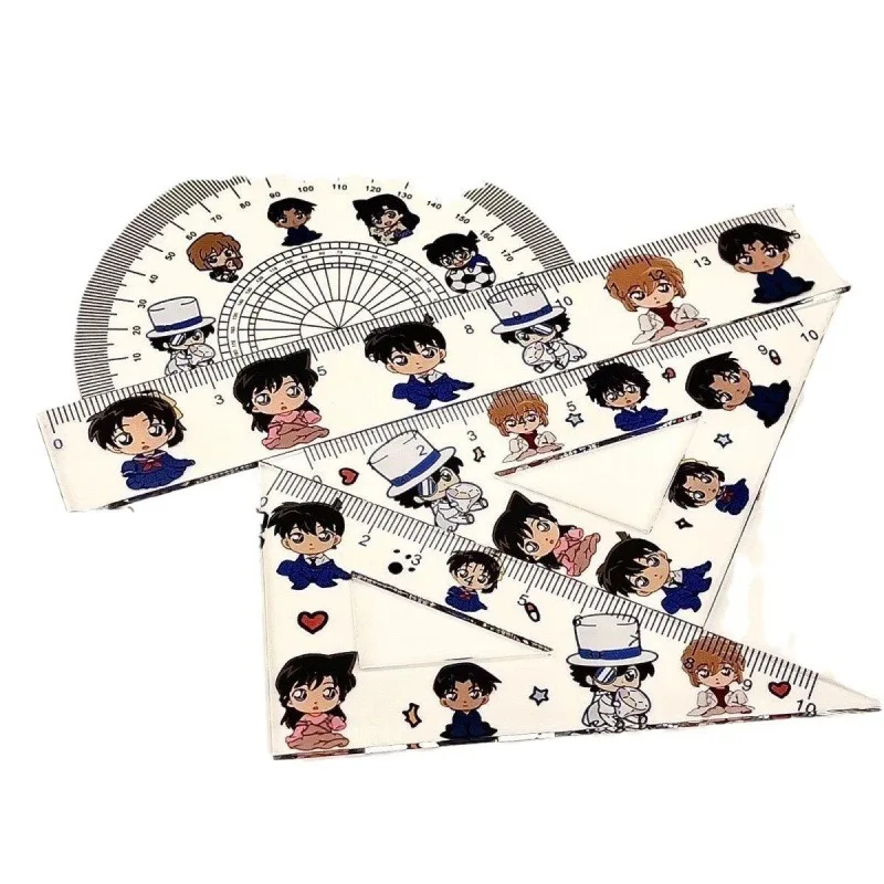 

Hot Anime Detective and Conans Series Ruler Cartoon Character Creativity Print Dividing Rule Protractor Set Stationery Supplies