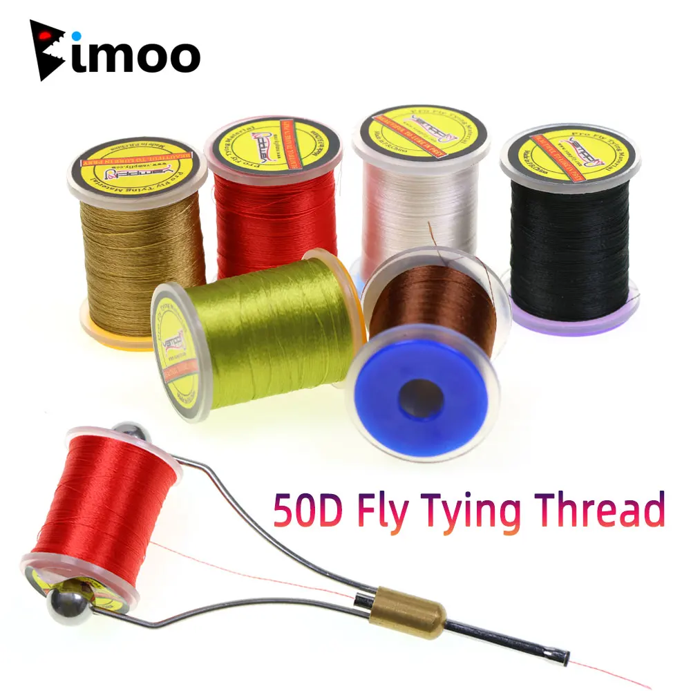 

Bimoo 100yards 50D Fly Tying Thread Nylon Line For size 16 ~ 22 Flies Dry Wet Midge Nymph Trout Fishing Lures Fly Tying Material