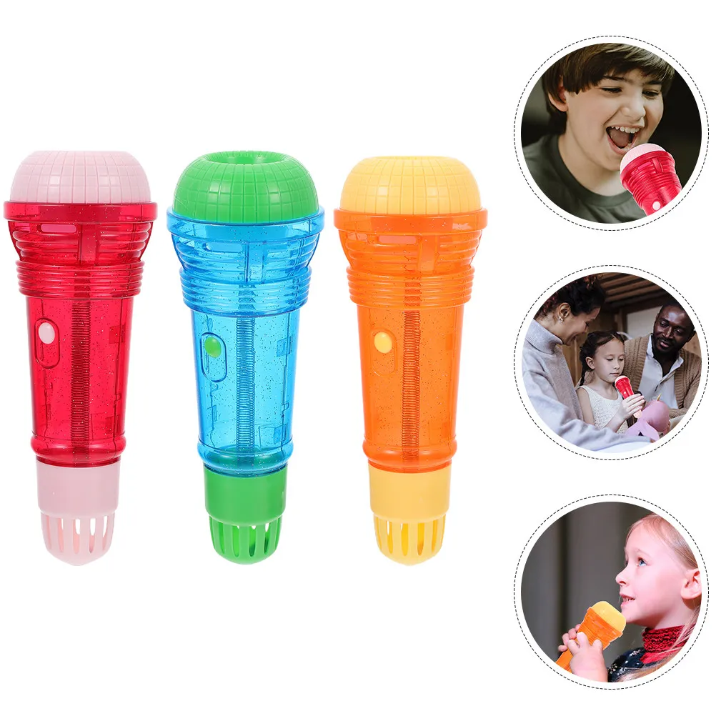 

3Pcs Echo Microphone for Kids Plastic Simulation Battery Free Mic Party Cosplay Karaoke Prop Lightweight Portable Plaything