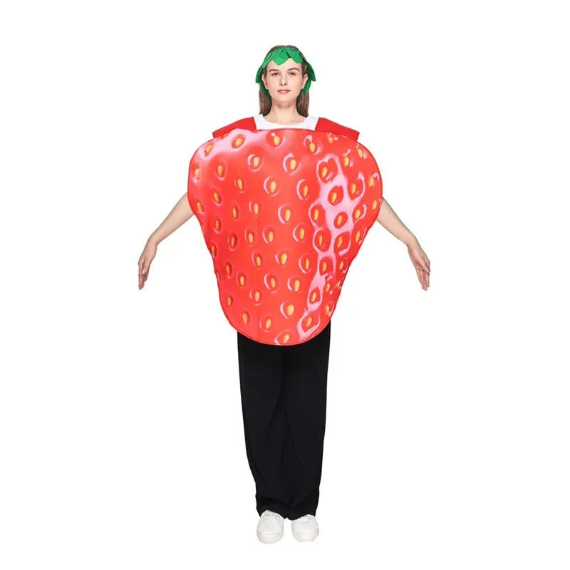 

Adult Halloween Performance Costume Strawberries Birthday Funny Party Fruit Bar Nightclub Company Annual Dinner Polyester