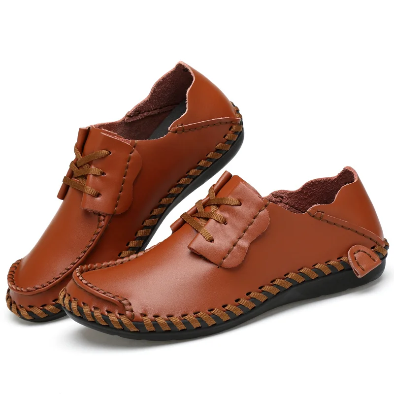 

Handmade Leather Casual Men Shoes Design Sneakers Men Comfortable Leather Men Loafers Hot Sale Moccasins Driving Shoes Plus Size