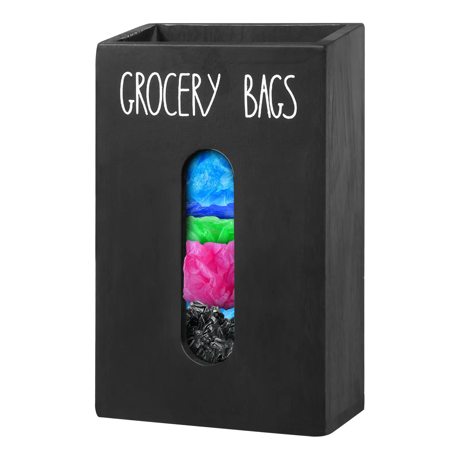 Müllsack Spender Haushalt Müllsack Halter Holz Arbeitsplatte Organizer Kunststoff Tasche Lagerung Box für Küche Wohnzimmer
