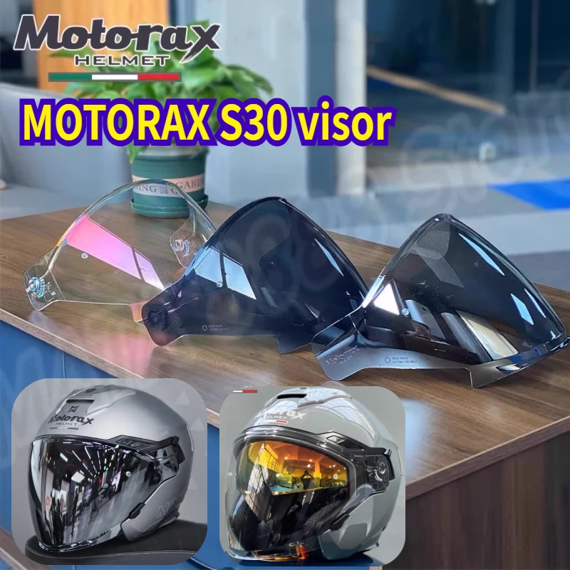 

MOTORAX S30 Helmet Visor Half Helmet Three-quarter Helmet Lens Day and Night Universal Electroplating Silver Fantasy Color