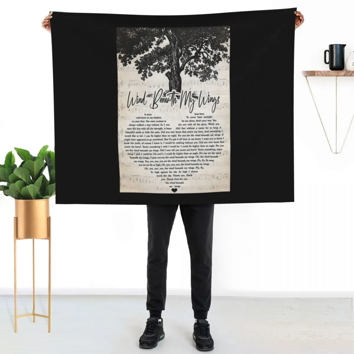 Bette Midler - Wind Beneath My Wings Lyrics Wall Art Gift Throw Blanket Single Luxury Brand blankets and throws Sofas Blankets