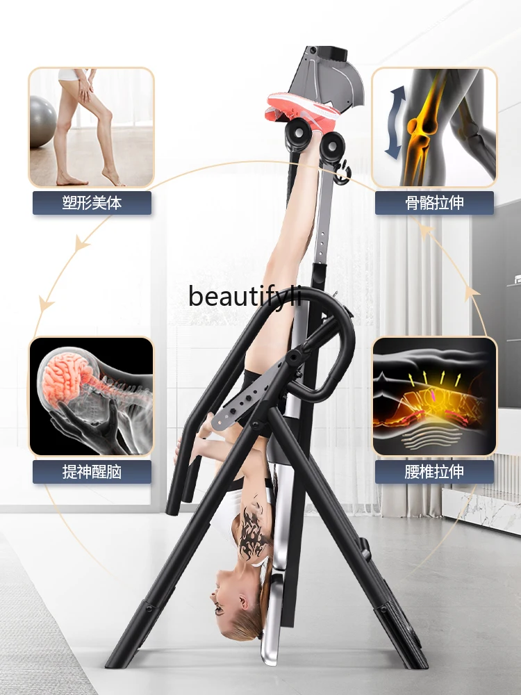 Inversion Table Fitness Equipment Upside down Traction Anti-Spill Glue Stretch Lumbar Chair Upside down Device