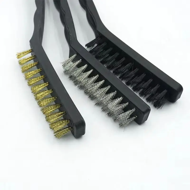Wire Brush 7 Inch And 9 Inch Steel Brass Nylon Cleaning Polishing Metal Rust Paint Remover