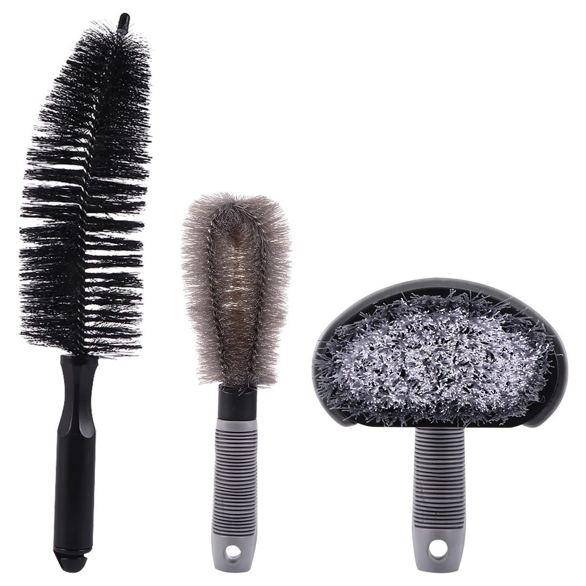

Cleaning Brush Set ABS Material Ergonomic Handle Non Slip Rubber Grip Hard Hair Type Rotary Wheel Tire Cleaner Set Car