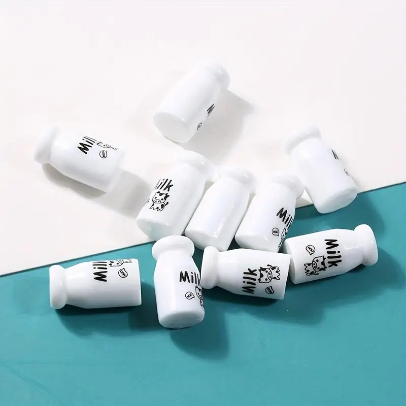 10 Mini Milk Bottle Resin Ornaments - 3D DIY Craft Accessories for Phone Cases, Jewelry Making, Keychains, Scrapbooking - Durabl view 4