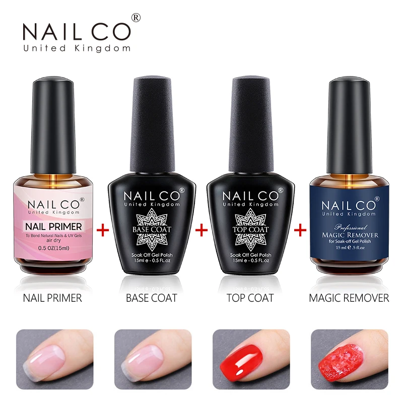 NAILCO 15 مللي 4 قطعة/المجموعة عارية اللون هلام مسمار البولندية UV Lakiery Hybridowe Vernis هلام البولندية Vernis تحتاج أعلى قاعدة معطف مسمار الفن تصميم #5
