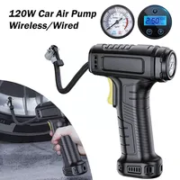 120W Car Air Pump Wireless/Wired Tire Inflatable Pump Portable Car Air Compressor Electric Car Tire Inflator For Bicycl D6M6