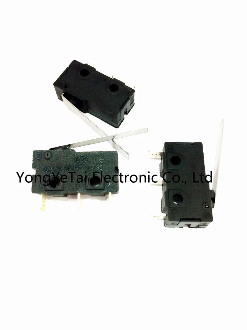 YYT 10PCS Micro limit switch KW11-C outside the buckle lever with handle 26MM long dorsal strip mouse button switch