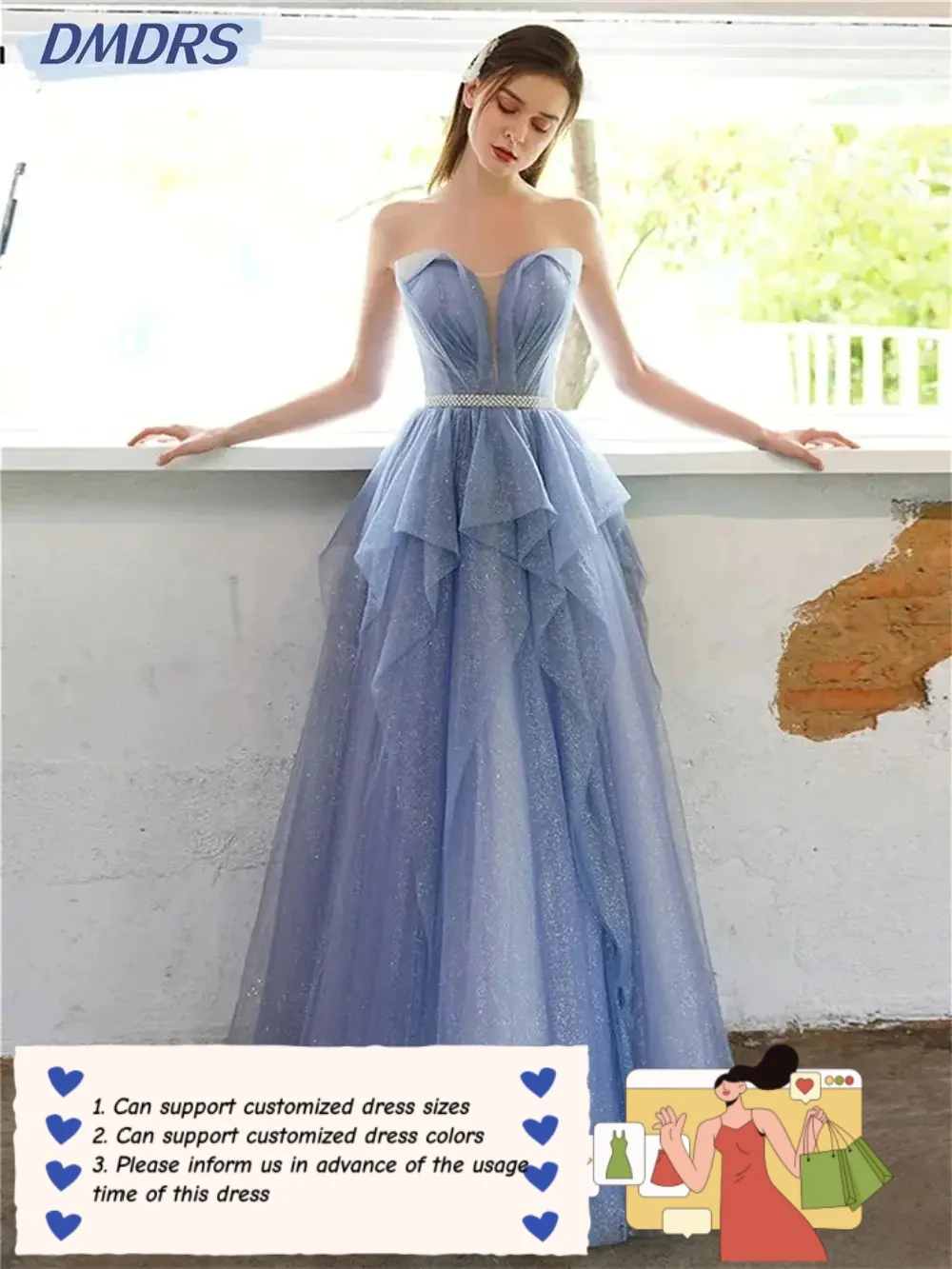 

Stylish Strapless A-Line prom Dress 2024 Shiny Sweetheart Neck Evening Dresses Elegant Floor-Length Gown Vestidos De Novia
