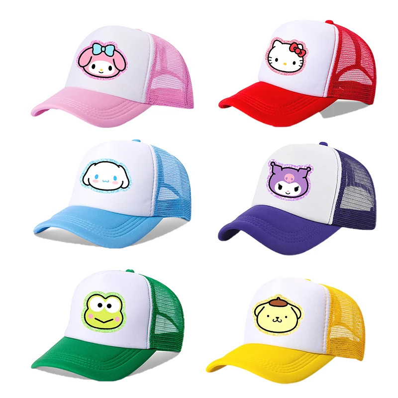 

Sanrio Baseball Caps Hello Kitty Cinnamoroll Kuromi Melody Kawaii Anime Figures Peaked Cap Parent Child Fashion Outdoor Sun Hat