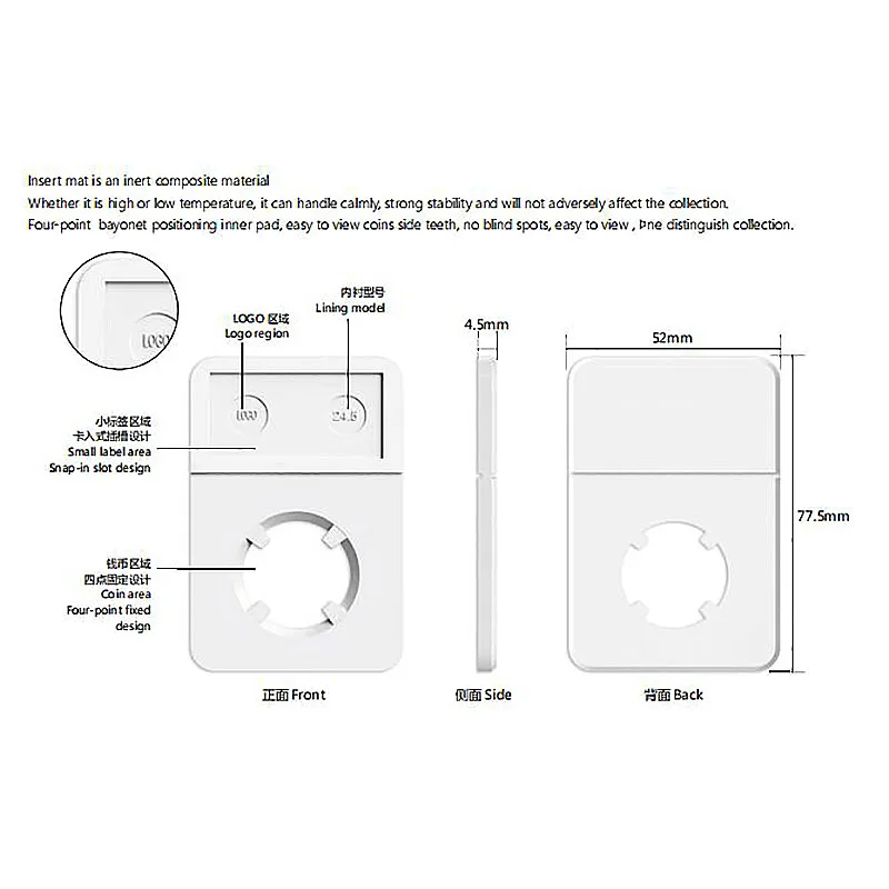 Cases with the Rigged Edges Graded IDENTIFICATION COIN SLAB/slabs Storage Using Ultrasonic machine